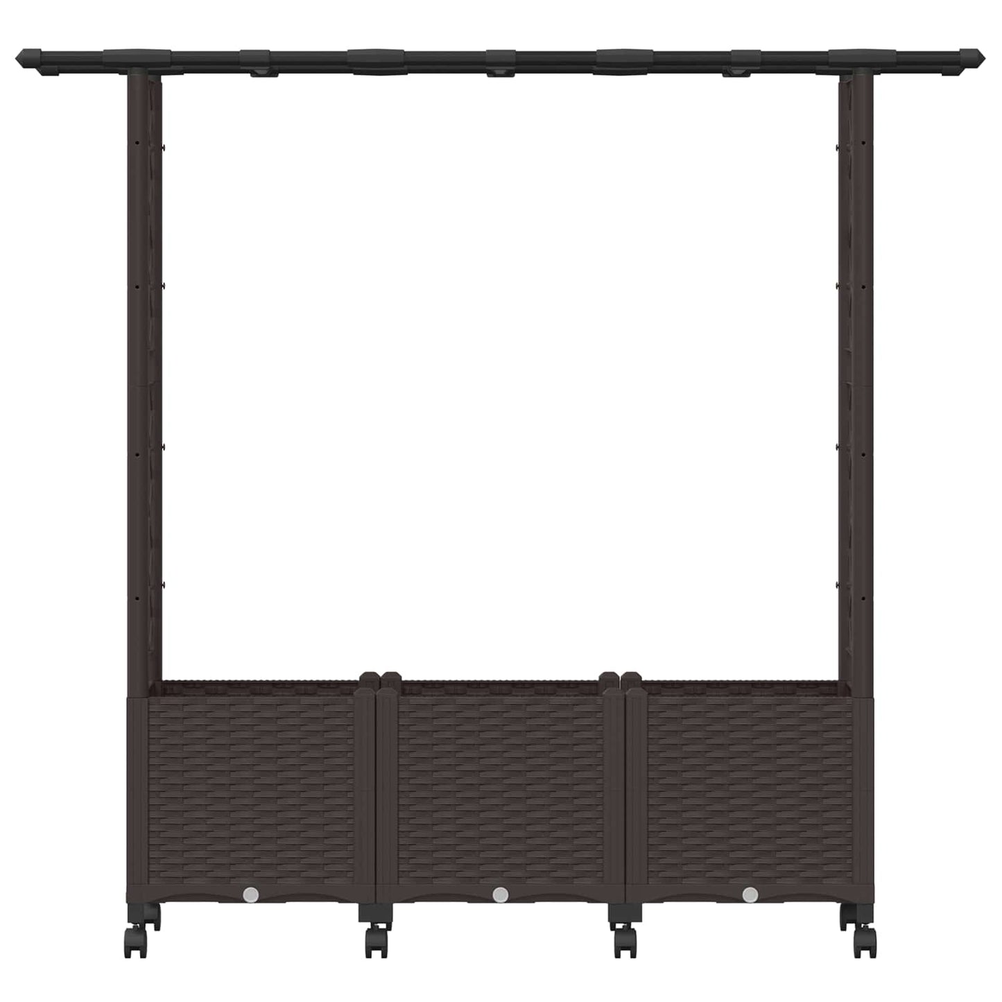 vidaXL Raised Bed with Trellis and Roof Brown 162.5 x 40 x 142 cm PP