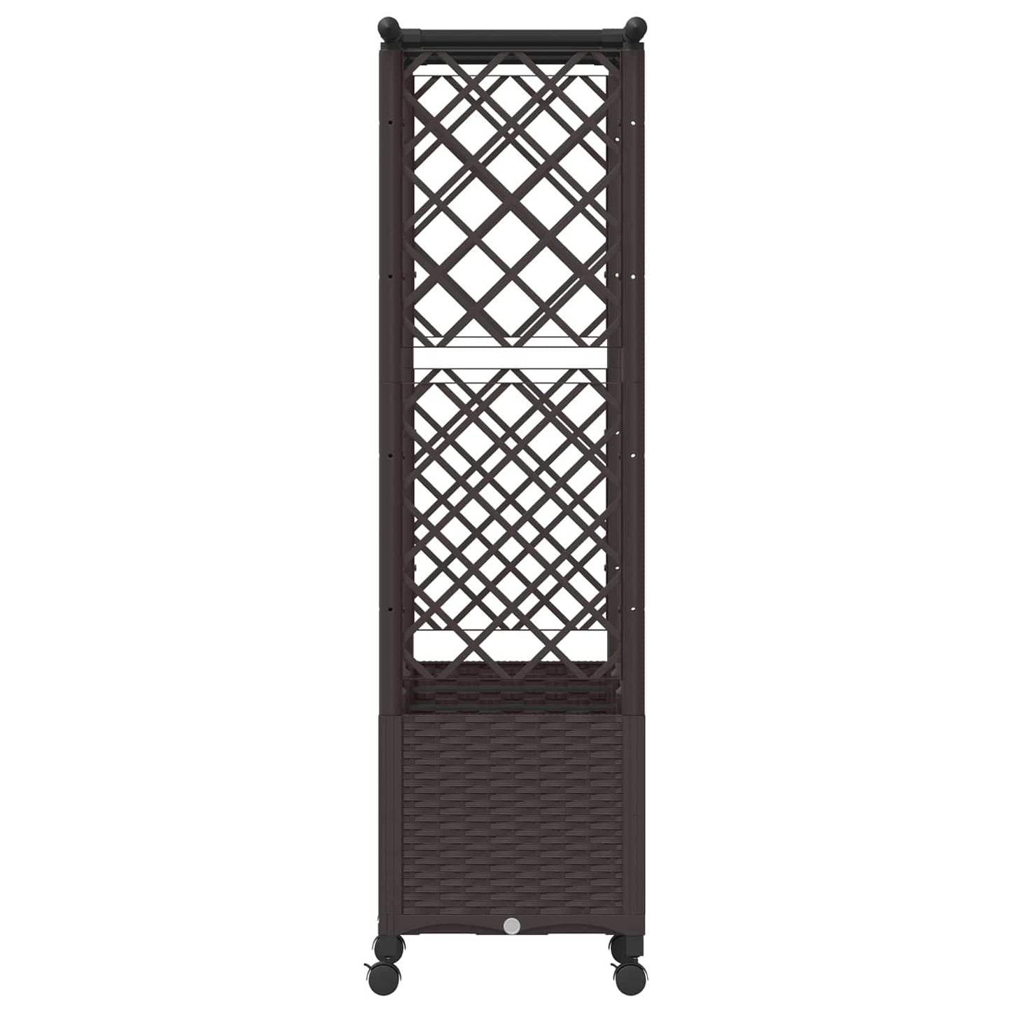 vidaXL Raised Bed with Trellis and Roof Brown 162.5 x 40 x 142 cm PP