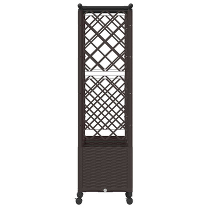vidaXL Raised Bed with Trellis and Roof Brown 162.5 x 40 x 142 cm PP