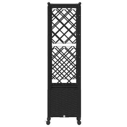 vidaXL Raised Bed with Trellis and Roof Black 162.5 x 40 x 142 cm PP