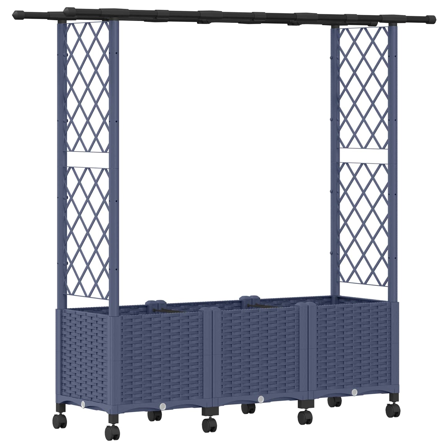 vidaXL Raised Bed with Trellis and Roof Grey 162.5 x 40 x 142 cm PP