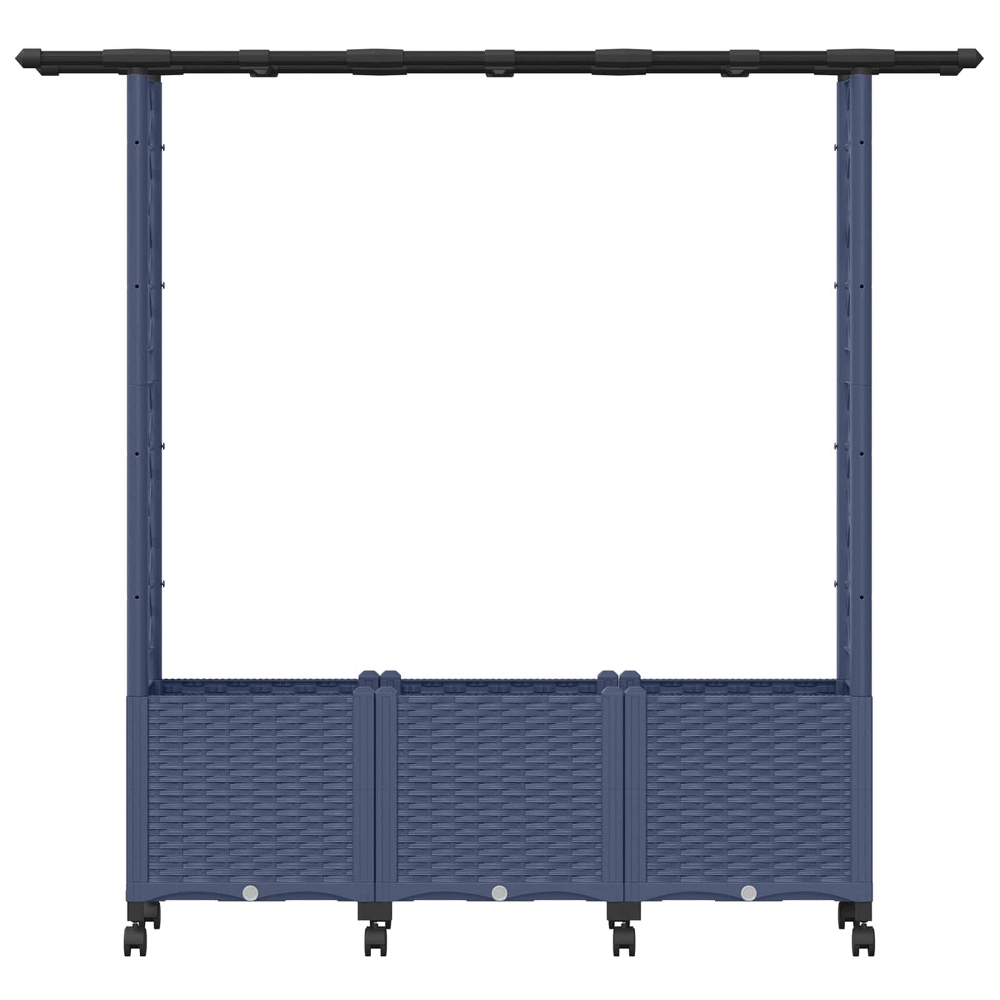 vidaXL Raised Bed with Trellis and Roof Grey 162.5 x 40 x 142 cm PP