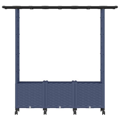 vidaXL Raised Bed with Trellis and Roof Grey 162.5 x 40 x 142 cm PP