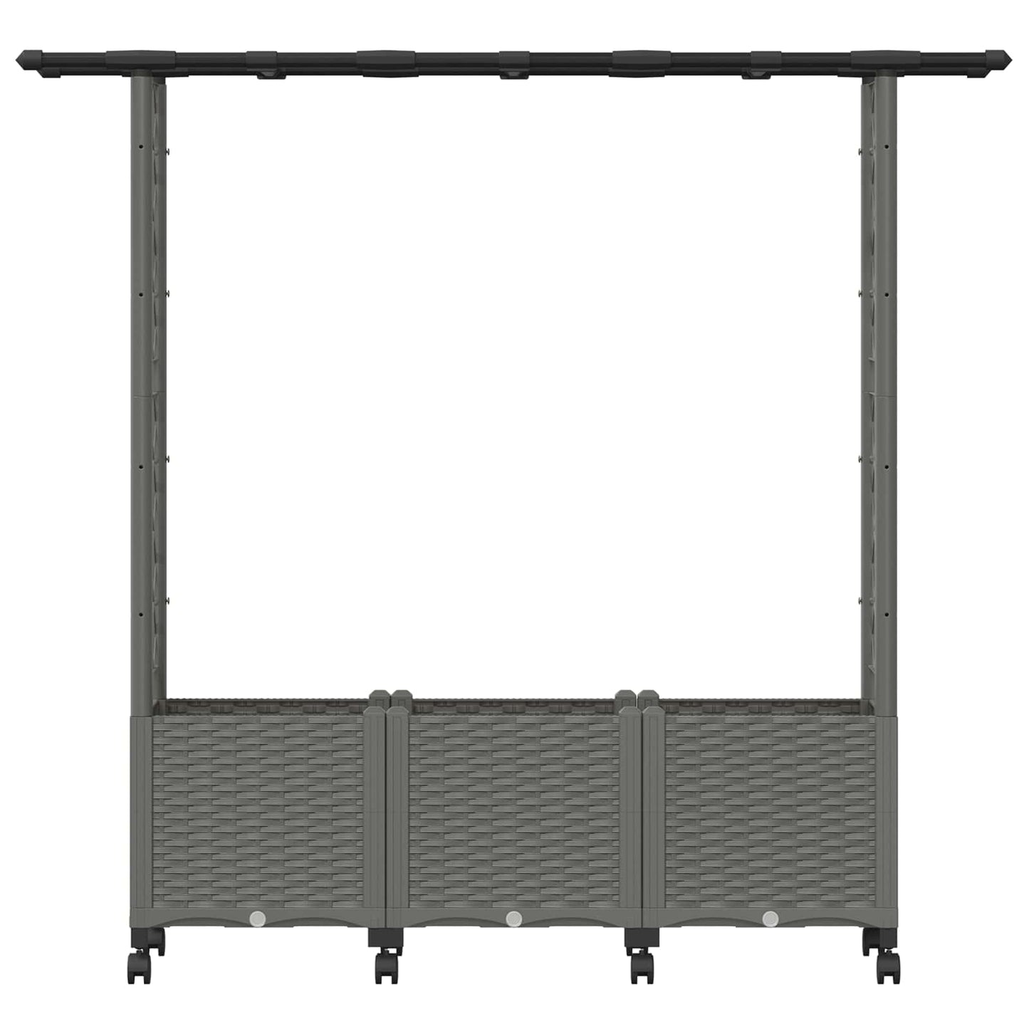 vidaXL Raised Bed with Trellis and Roof Light Grey 162.5 x 40 x 142 cm