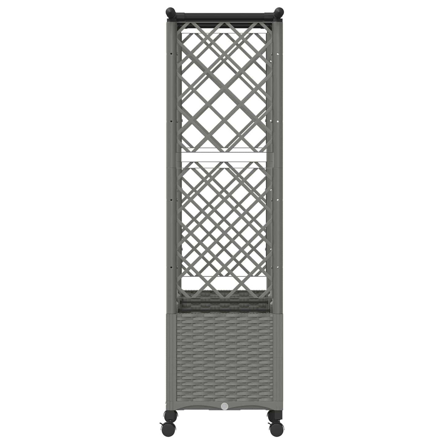 vidaXL Raised Bed with Trellis and Roof Light Grey 162.5 x 40 x 142 cm