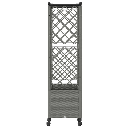 vidaXL Raised Bed with Trellis and Roof Light Grey 162.5 x 40 x 142 cm