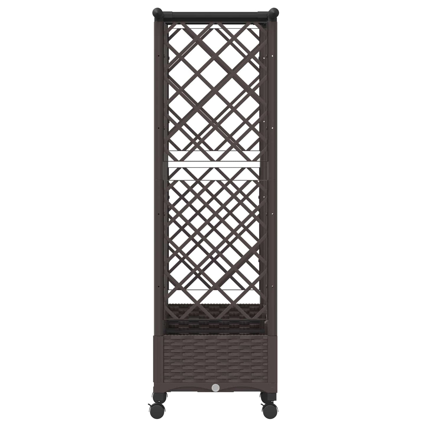 vidaXL Raised Bed with Trellis and Roof Brown 164 x 40 x 127 cm PP