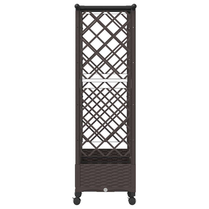 vidaXL Raised Bed with Trellis and Roof Brown 164 x 40 x 127 cm PP