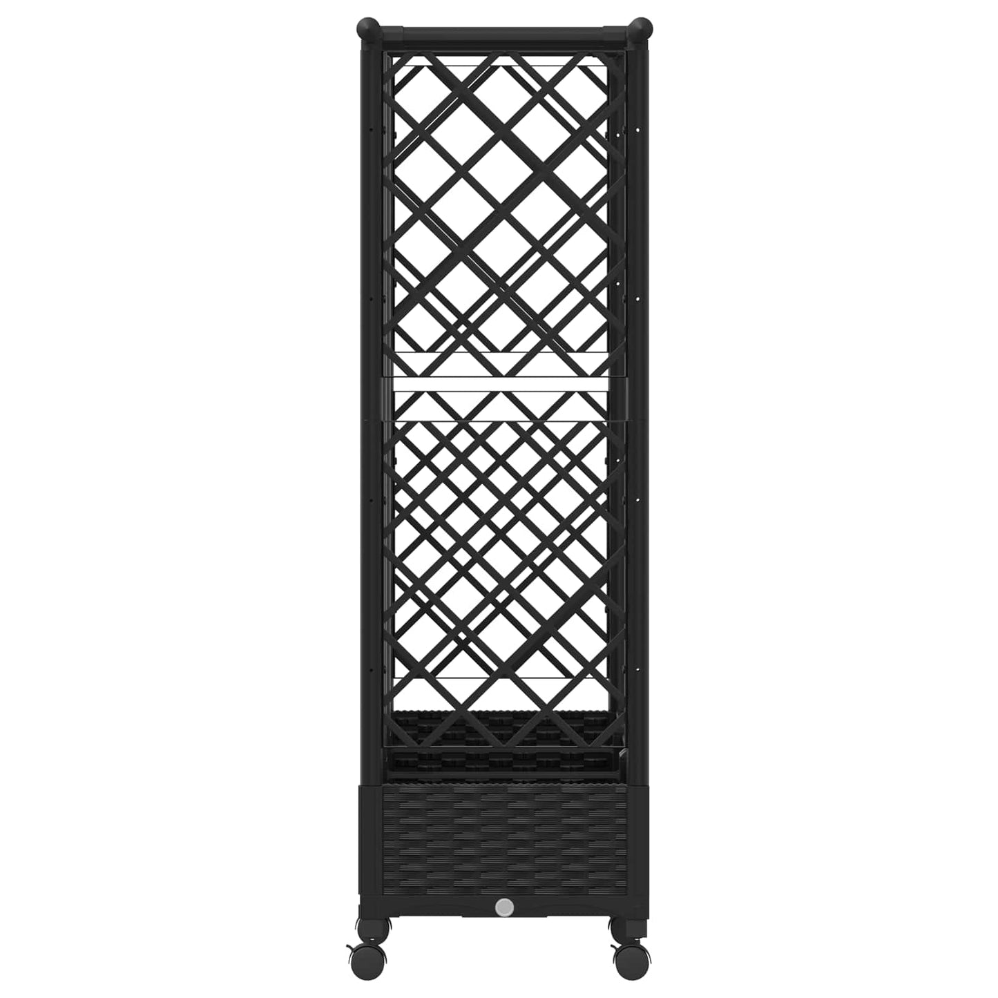 vidaXL Raised Bed with Trellis and Roof Black 164 x 40 x 127 cm PP