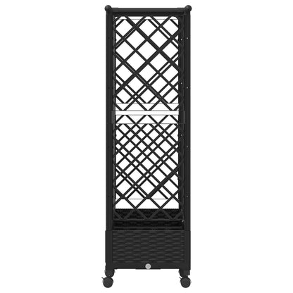 vidaXL Raised Bed with Trellis and Roof Black 164 x 40 x 127 cm PP