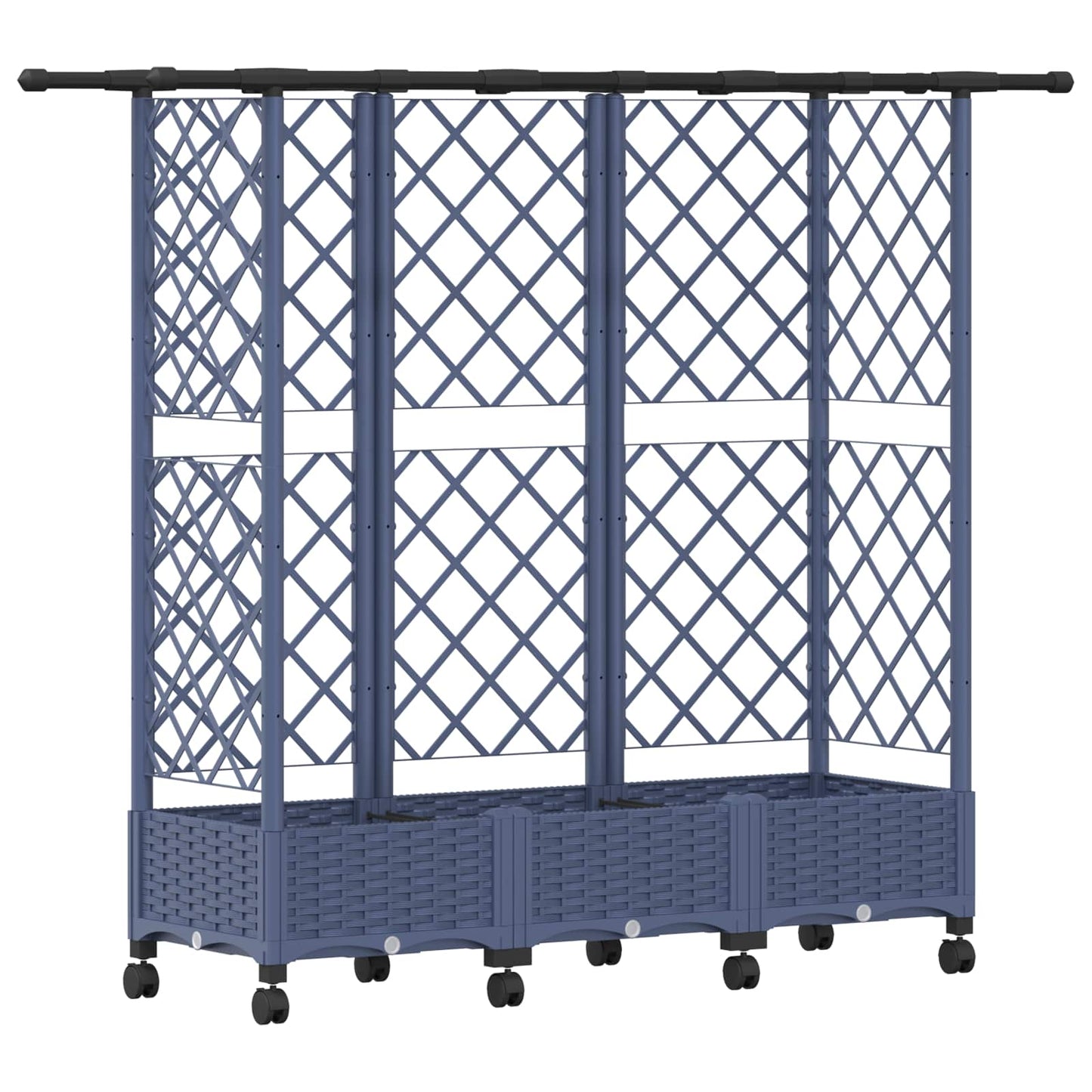 vidaXL Raised Bed with Trellis and Roof Grey 164 x 40 x 127 cm PP