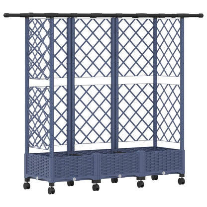 vidaXL Raised Bed with Trellis and Roof Grey 164 x 40 x 127 cm PP