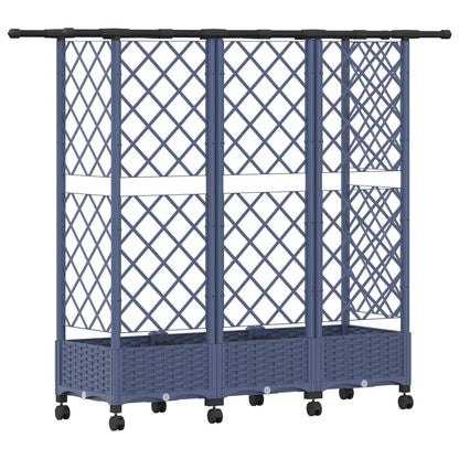 vidaXL Raised Bed with Trellis and Roof Grey 164 x 40 x 127 cm PP