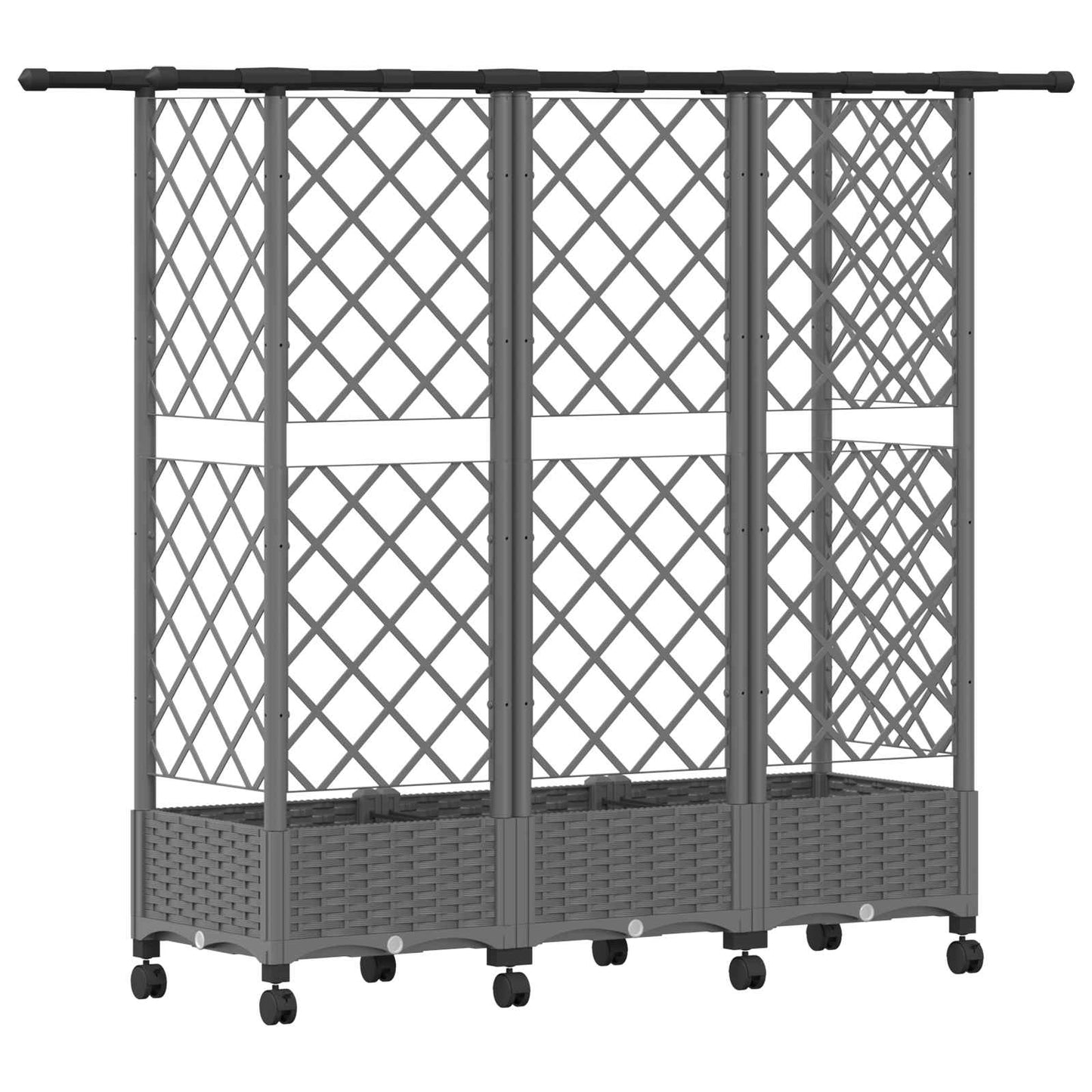 vidaXL Raised Bed with Trellis and Roof Light Grey 164 x 40 x 127 cm