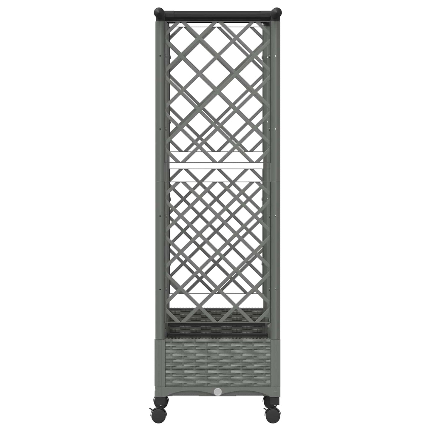 vidaXL Raised Bed with Trellis and Roof Light Grey 164 x 40 x 127 cm