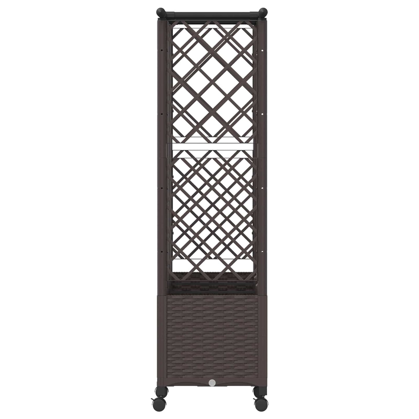vidaXL Raised Bed with Trellis and Roof Brown 163.5 x 40 x 142 cm PP