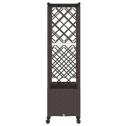 vidaXL Raised Bed with Trellis and Roof Brown 163.5 x 40 x 142 cm PP
