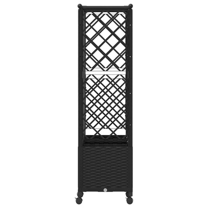 vidaXL Raised Bed with Trellis and Roof Black 163.5 x 40 x 142 cm PP