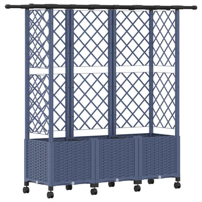 vidaXL Raised Bed with Trellis and Roof Grey 163.5 x 40 x 142 cm PP