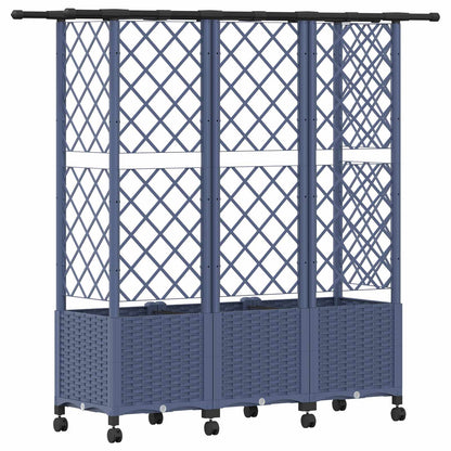 vidaXL Raised Bed with Trellis and Roof Grey 163.5 x 40 x 142 cm PP