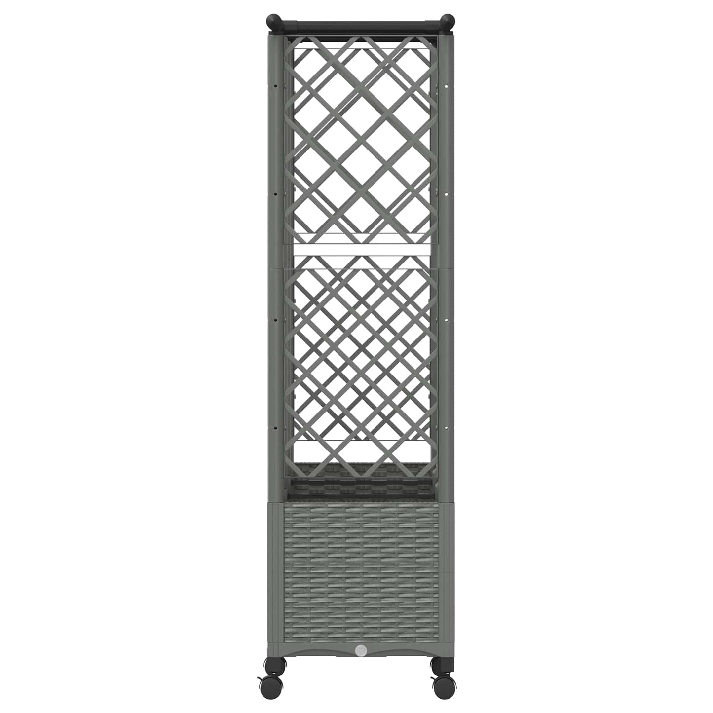 vidaXL Raised Bed with Trellis and Roof Light Grey 163.5 x 40 x 142 cm