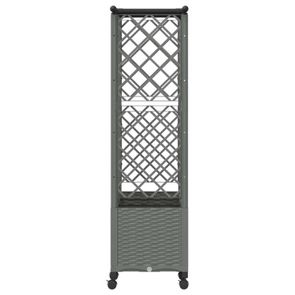 vidaXL Raised Bed with Trellis and Roof Light Grey 163.5 x 40 x 142 cm