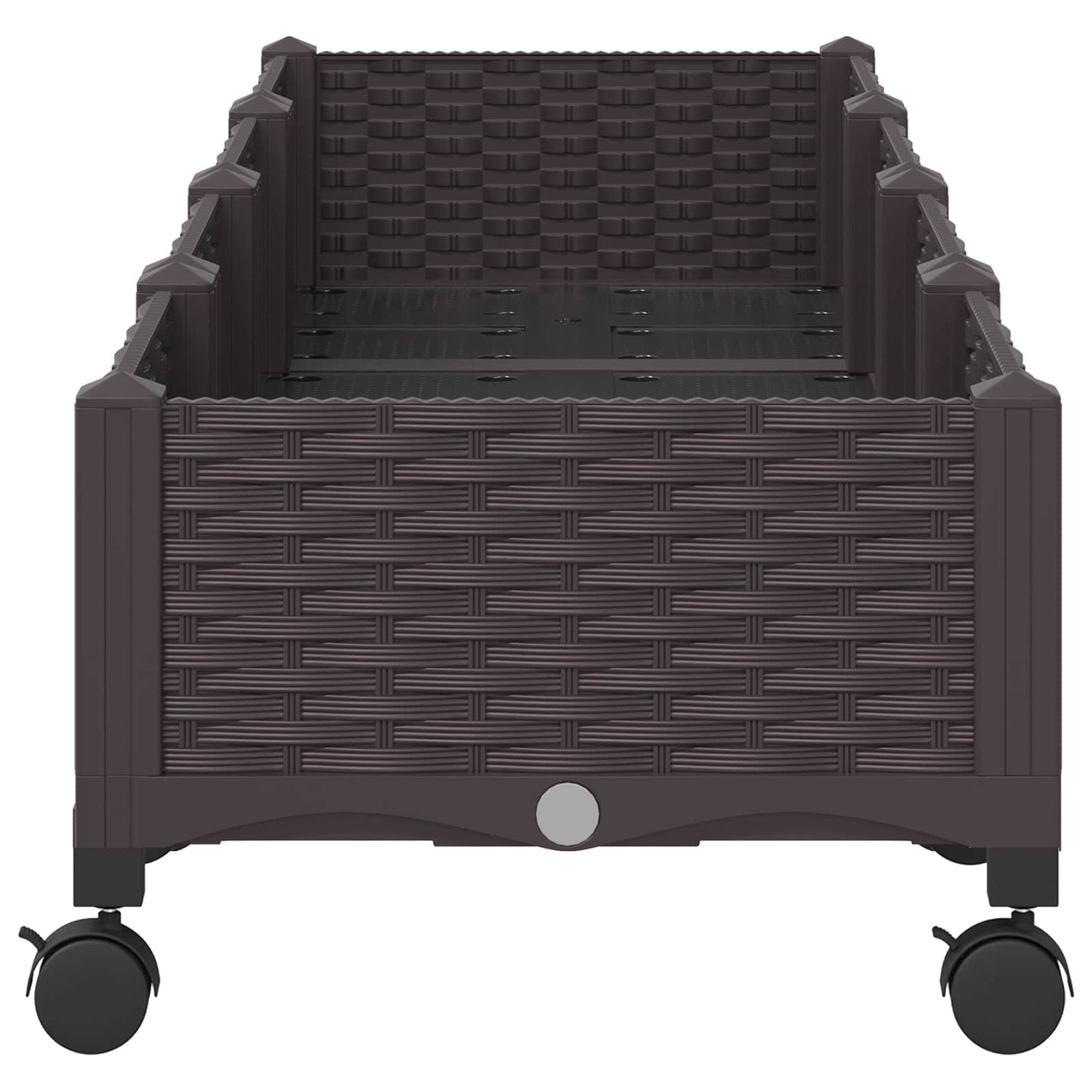 vidaXL Garden Planter with Wheels Brown 160 x 40 x 29 cm PP