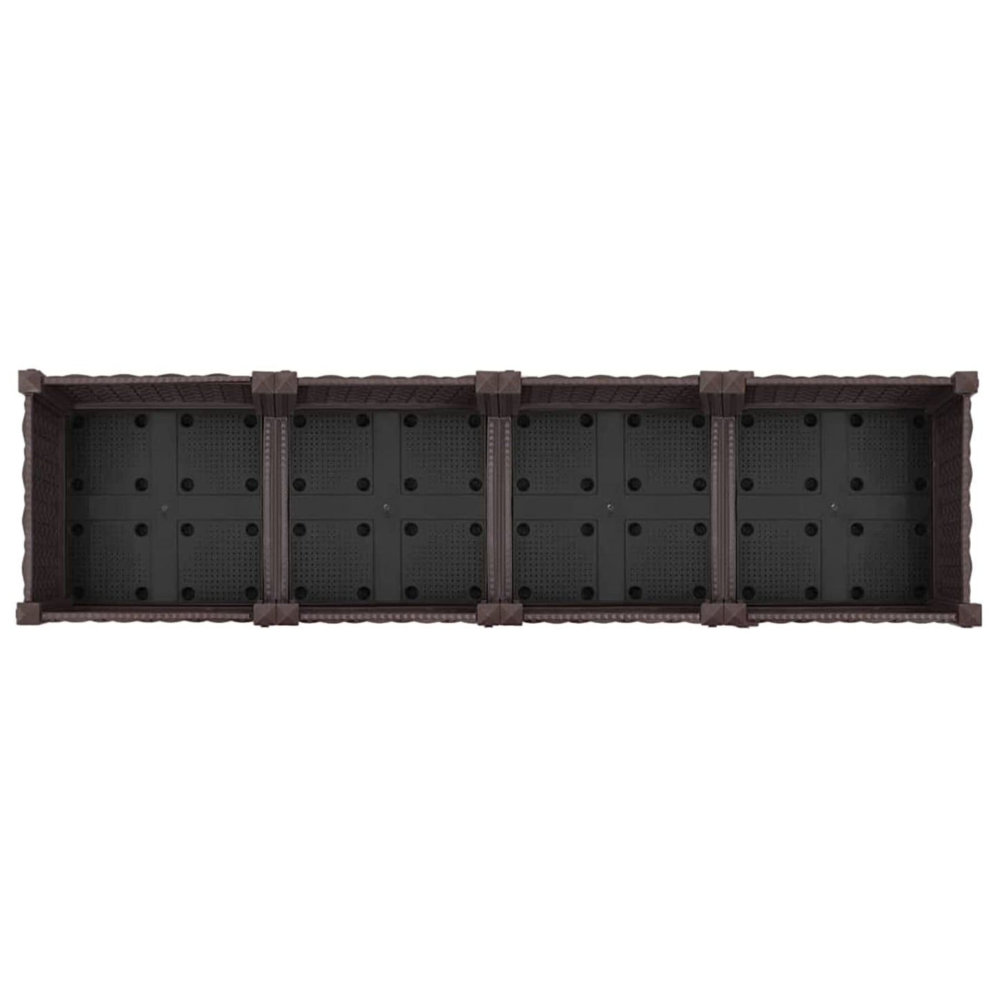 vidaXL Garden Planter with Wheels Brown 160 x 40 x 29 cm PP