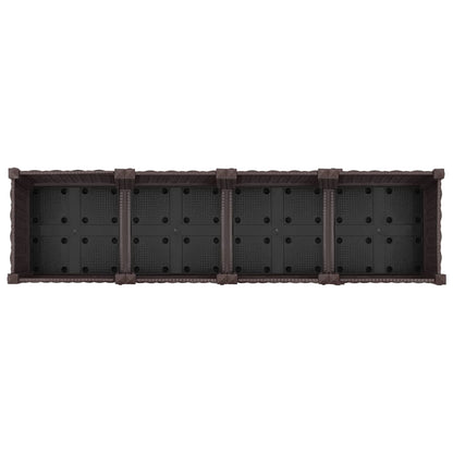 vidaXL Garden Planter with Wheels Brown 160 x 40 x 29 cm PP