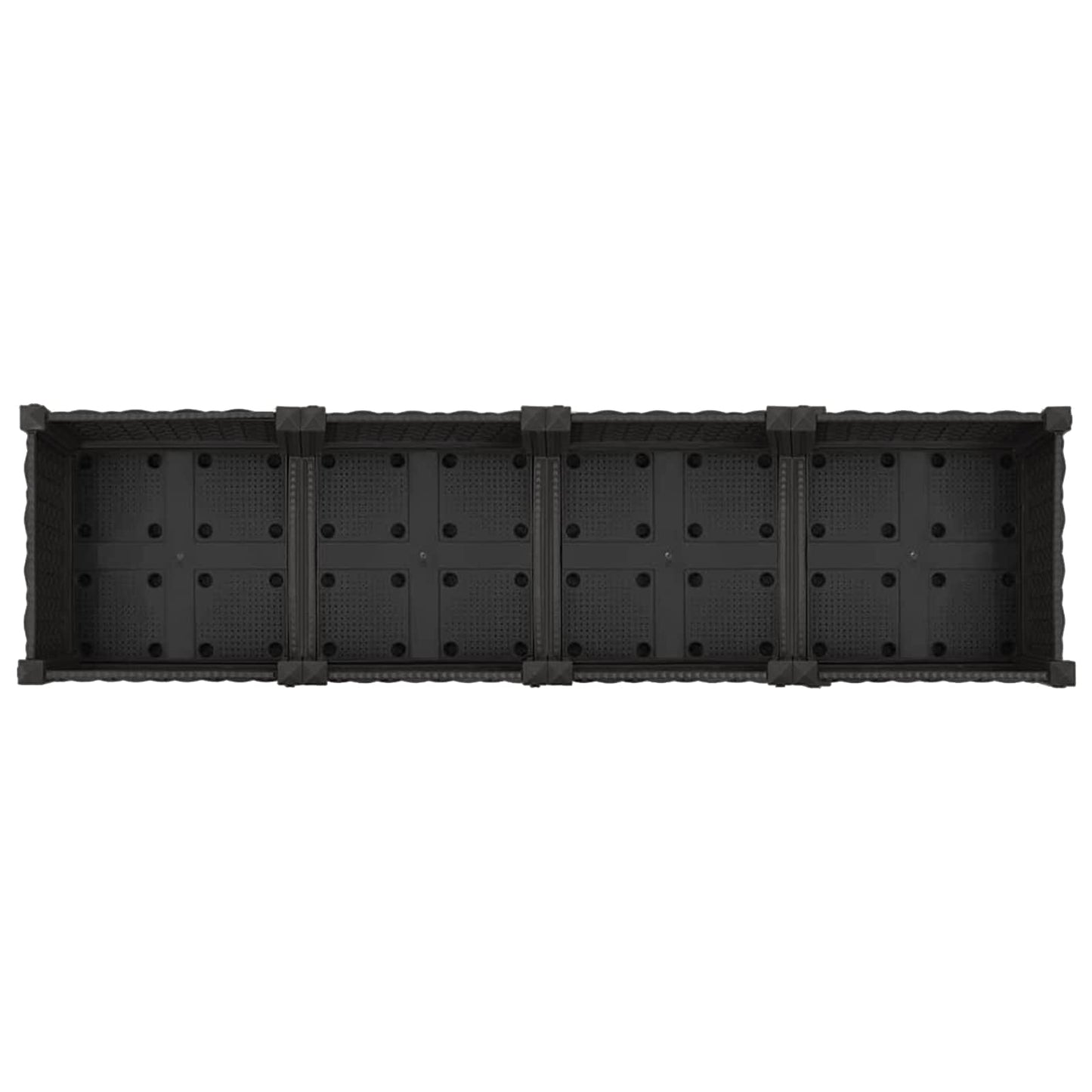 vidaXL Garden Planter with Wheels Black 160 x 40 x 29 cm PP