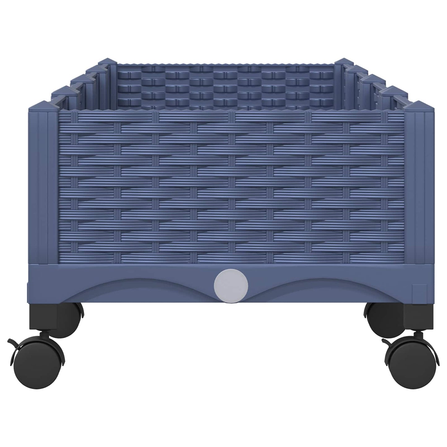 vidaXL Garden Planter with Wheels Blue Grey 160 x 40 x 33 cm PP