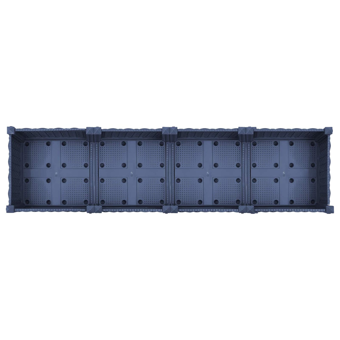 vidaXL Garden Planter with Wheels Blue Grey 160 x 40 x 33 cm PP