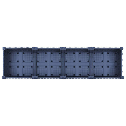 vidaXL Garden Planter with Wheels Blue Grey 160 x 40 x 33 cm PP