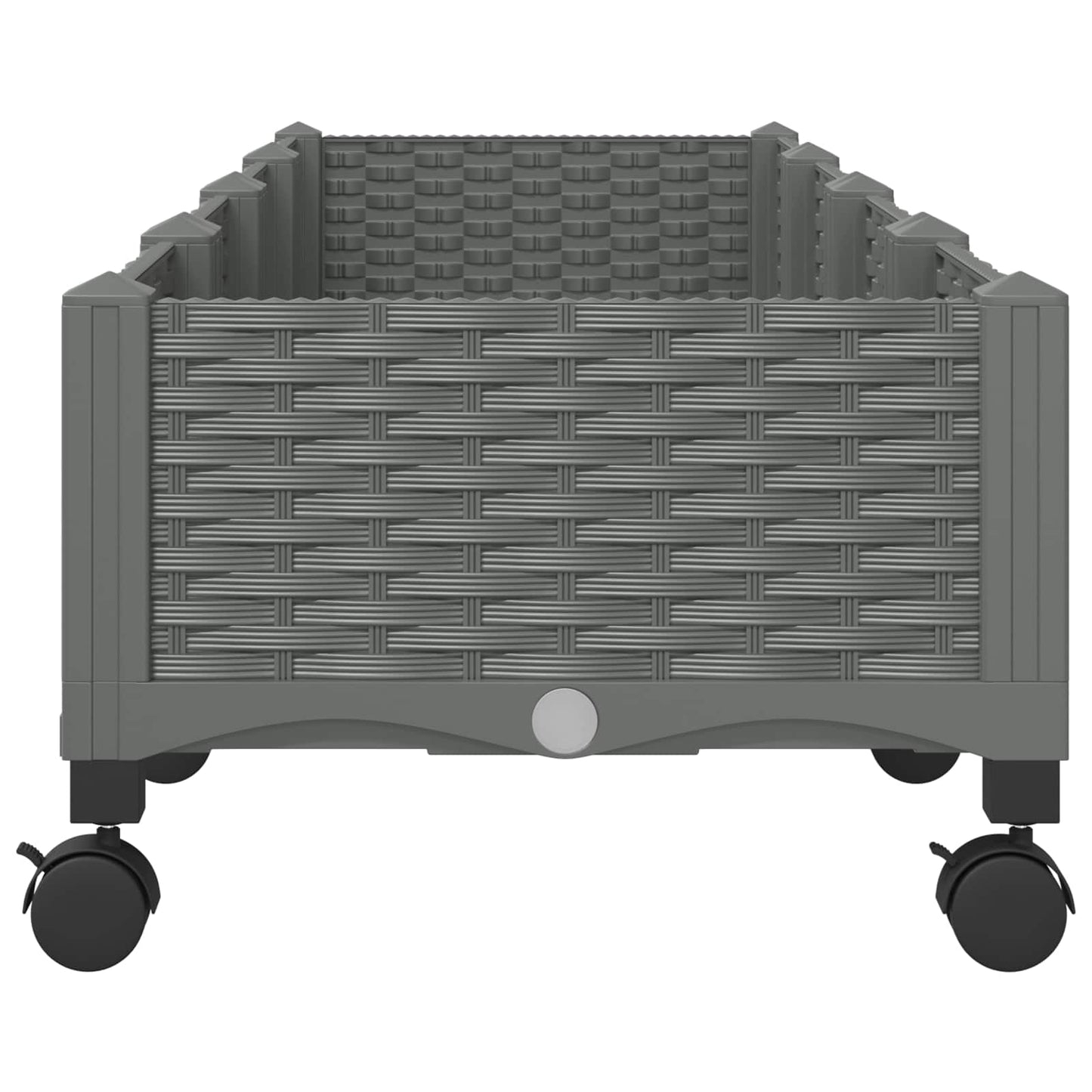 vidaXL Garden Planter with Wheels Light Grey 160 x 40 x 33 cm PP