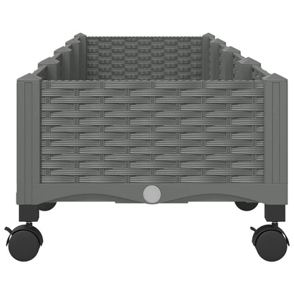 vidaXL Garden Planter with Wheels Light Grey 160 x 40 x 33 cm PP