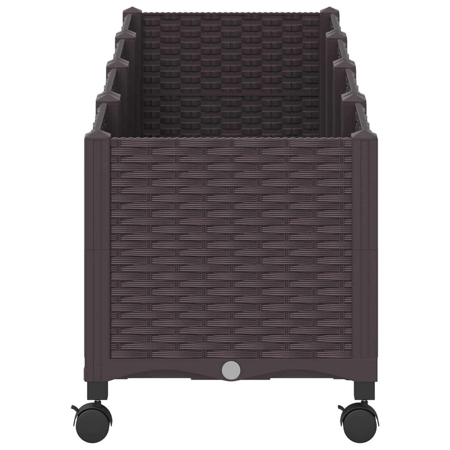 vidaXL Garden Planter with Wheels Brown 160 x 40 x 44 cm PP