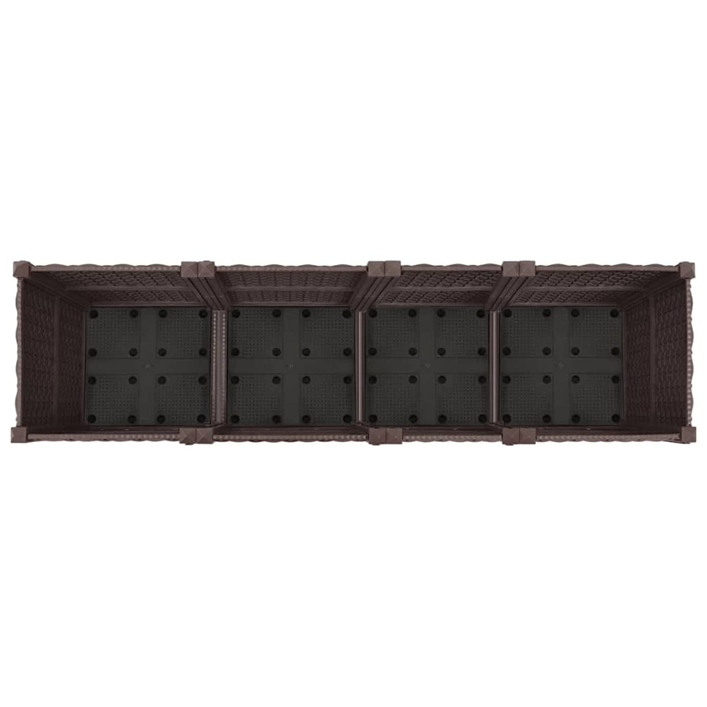 vidaXL Garden Planter with Wheels Brown 160 x 40 x 44 cm PP