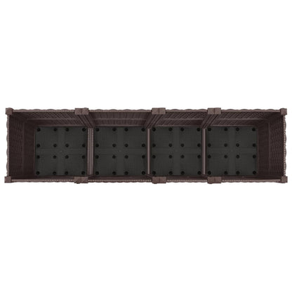 vidaXL Garden Planter with Wheels Brown 160 x 40 x 44 cm PP