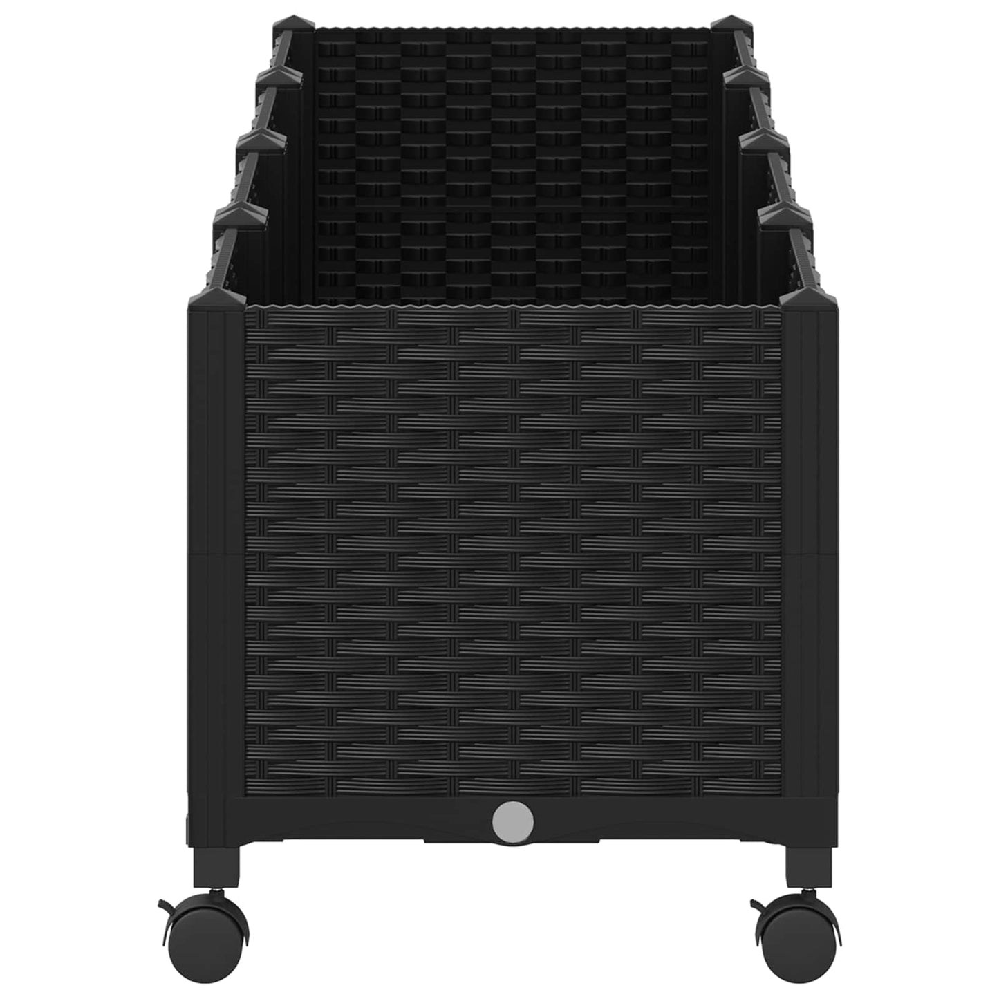vidaXL Garden Planter with Wheels Black 160 x 40 x 44 cm PP