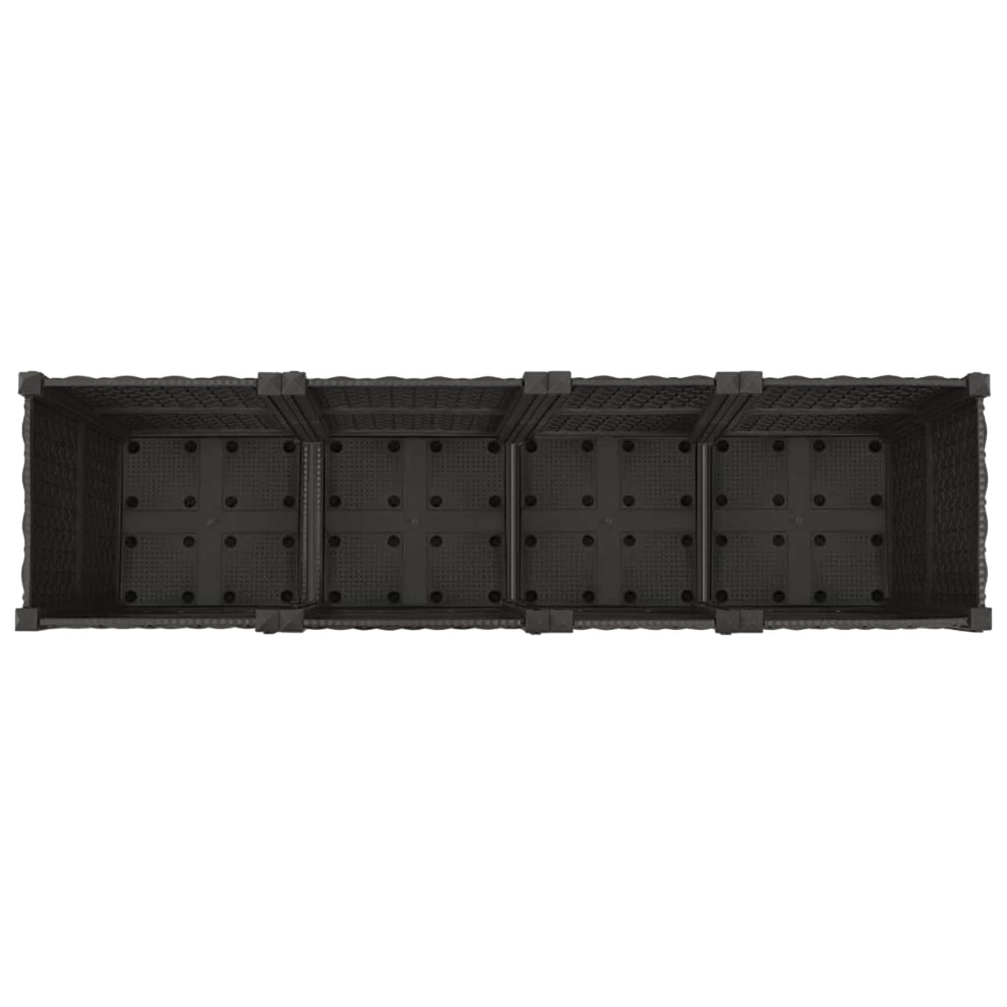 vidaXL Garden Planter with Wheels Black 160 x 40 x 44 cm PP