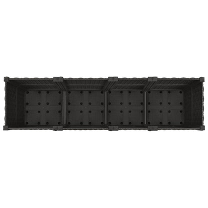 vidaXL Garden Planter with Wheels Black 160 x 40 x 44 cm PP