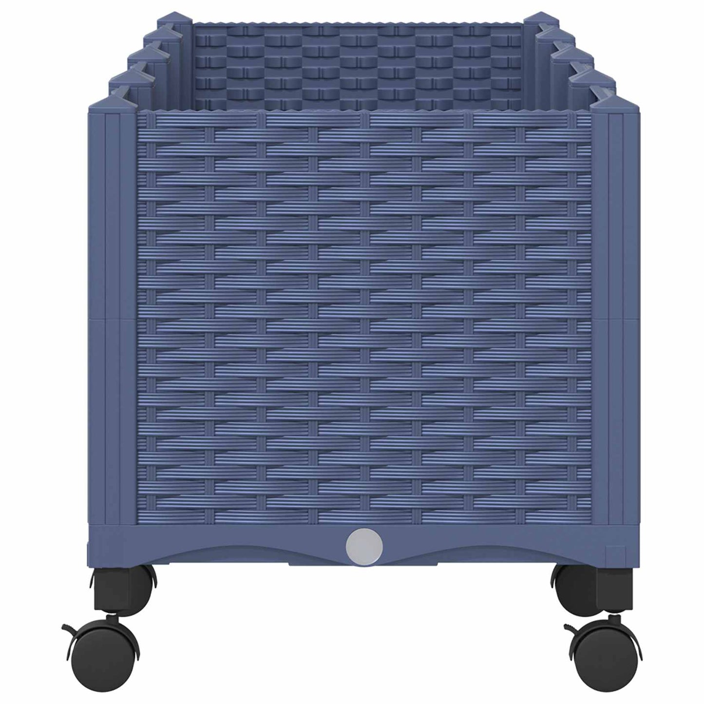 vidaXL Garden Planter with Wheels Blue Grey 160 x 40 x 48 cm PP