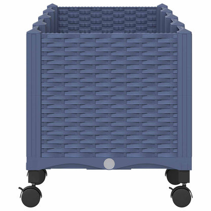 vidaXL Garden Planter with Wheels Blue Grey 160 x 40 x 48 cm PP