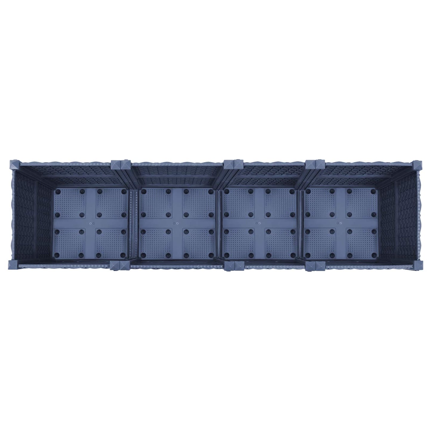 vidaXL Garden Planter with Wheels Blue Grey 160 x 40 x 48 cm PP