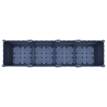 vidaXL Garden Planter with Wheels Blue Grey 160 x 40 x 48 cm PP