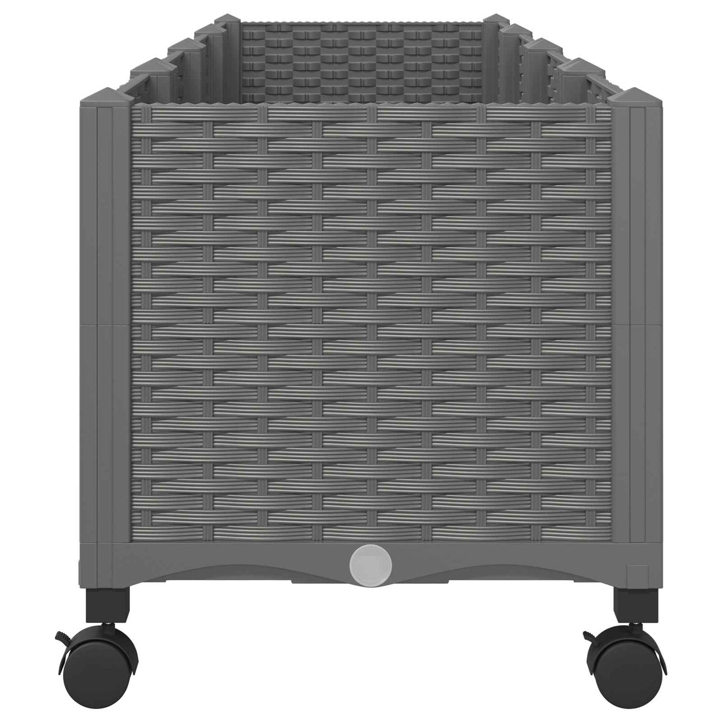 vidaXL Garden Planter with Wheels Light Grey 160 x 40 x 48 cm PP