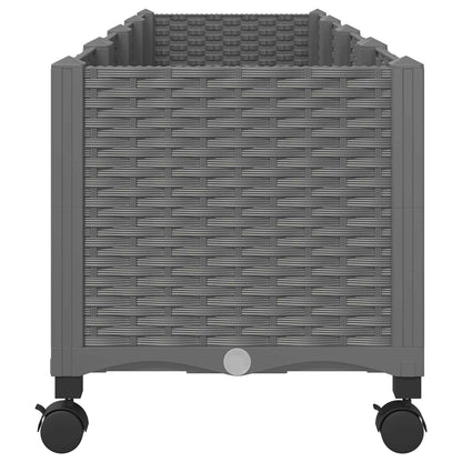 vidaXL Garden Planter with Wheels Light Grey 160 x 40 x 48 cm PP