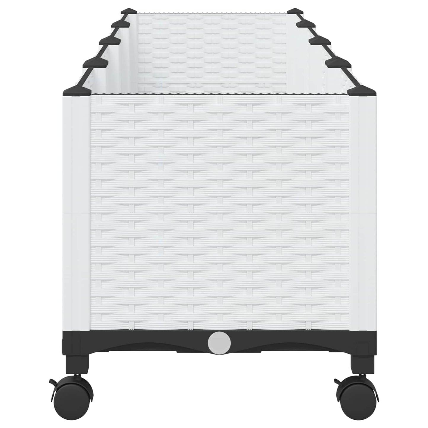 vidaXL Garden Planter with Wheels White 160 x 40 x 48 cm PP