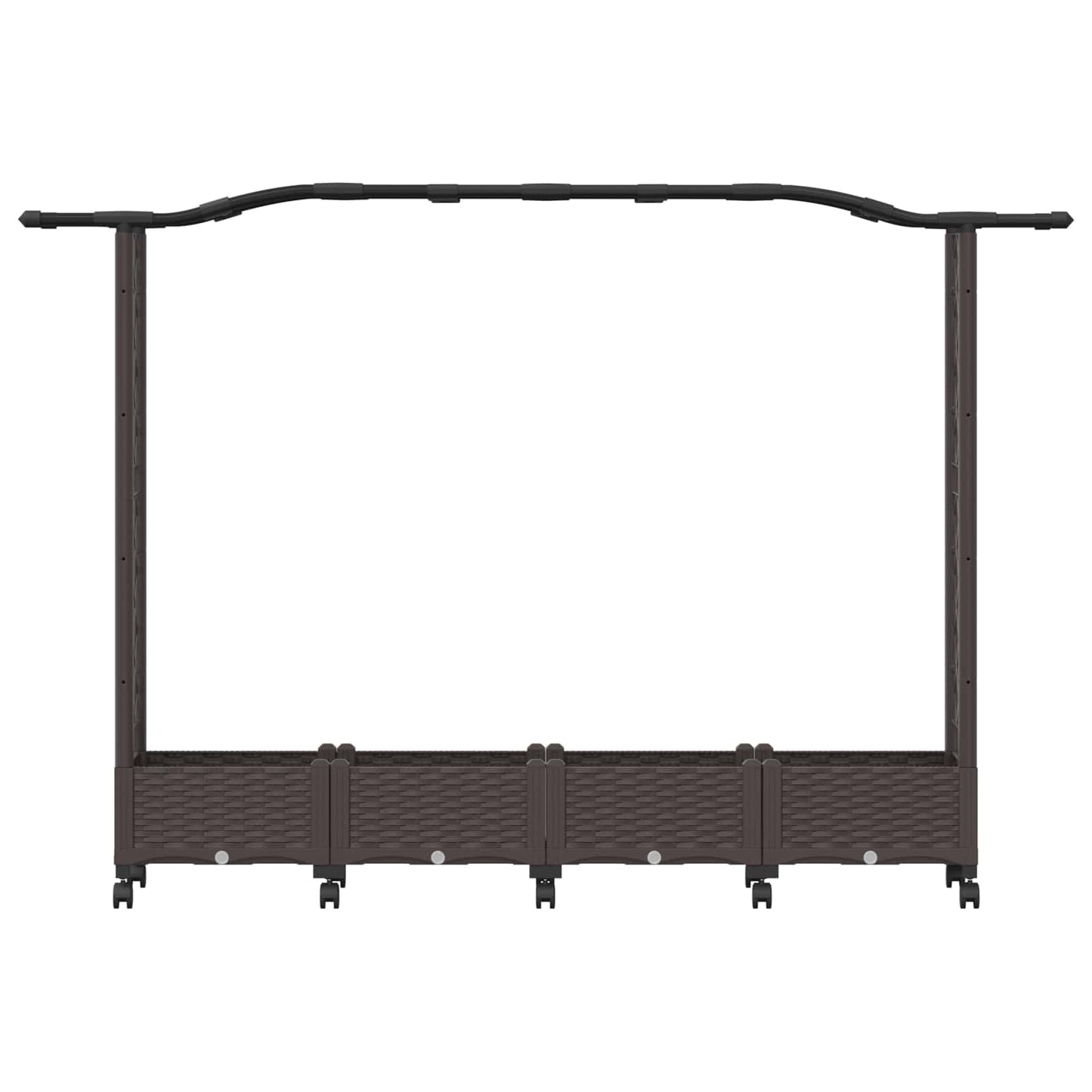 vidaXL Raised Bed with Trellis and Roof Brown 207 x 40 x 129 cm PP