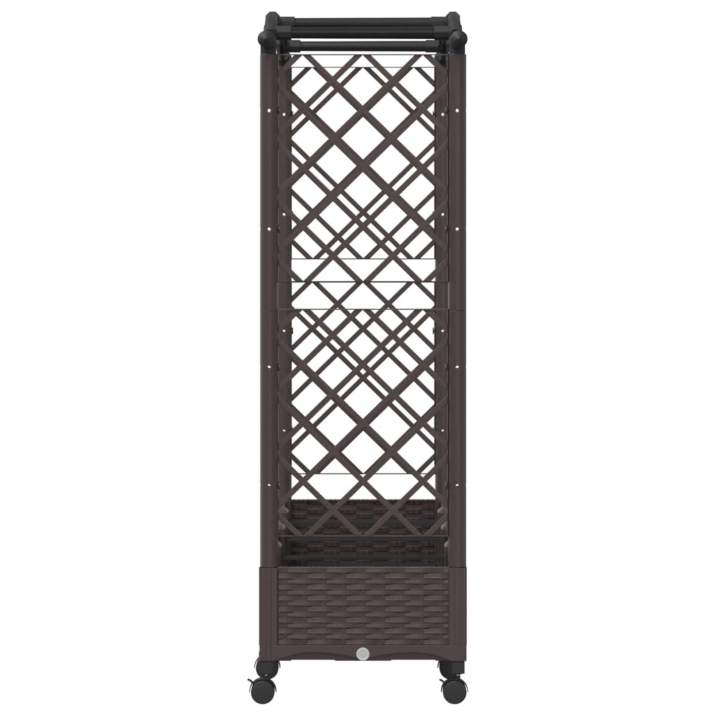 vidaXL Raised Bed with Trellis and Roof Brown 207 x 40 x 129 cm PP